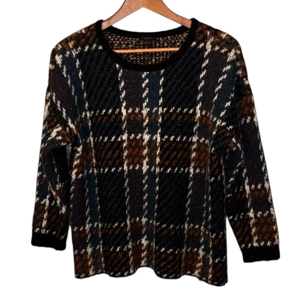 Ann Taylor Factory Checkered Wool Blend Sweater Size Small